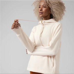 Women’s Athleta Cozy Karma 1/4 Zip Hoodie | Chantily Cream Size Large